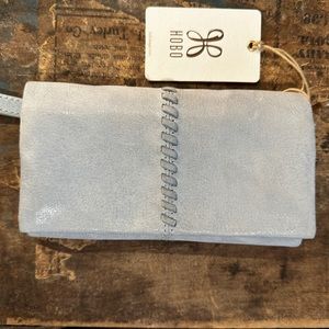NWT HOBO Keen Continental Wallet / Wristlet Buffed Hide Leather Blue Topaz